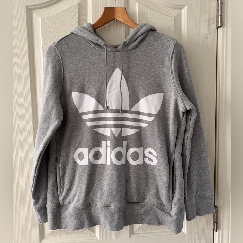 Adidas women’s cotton grey Hoodie size:M